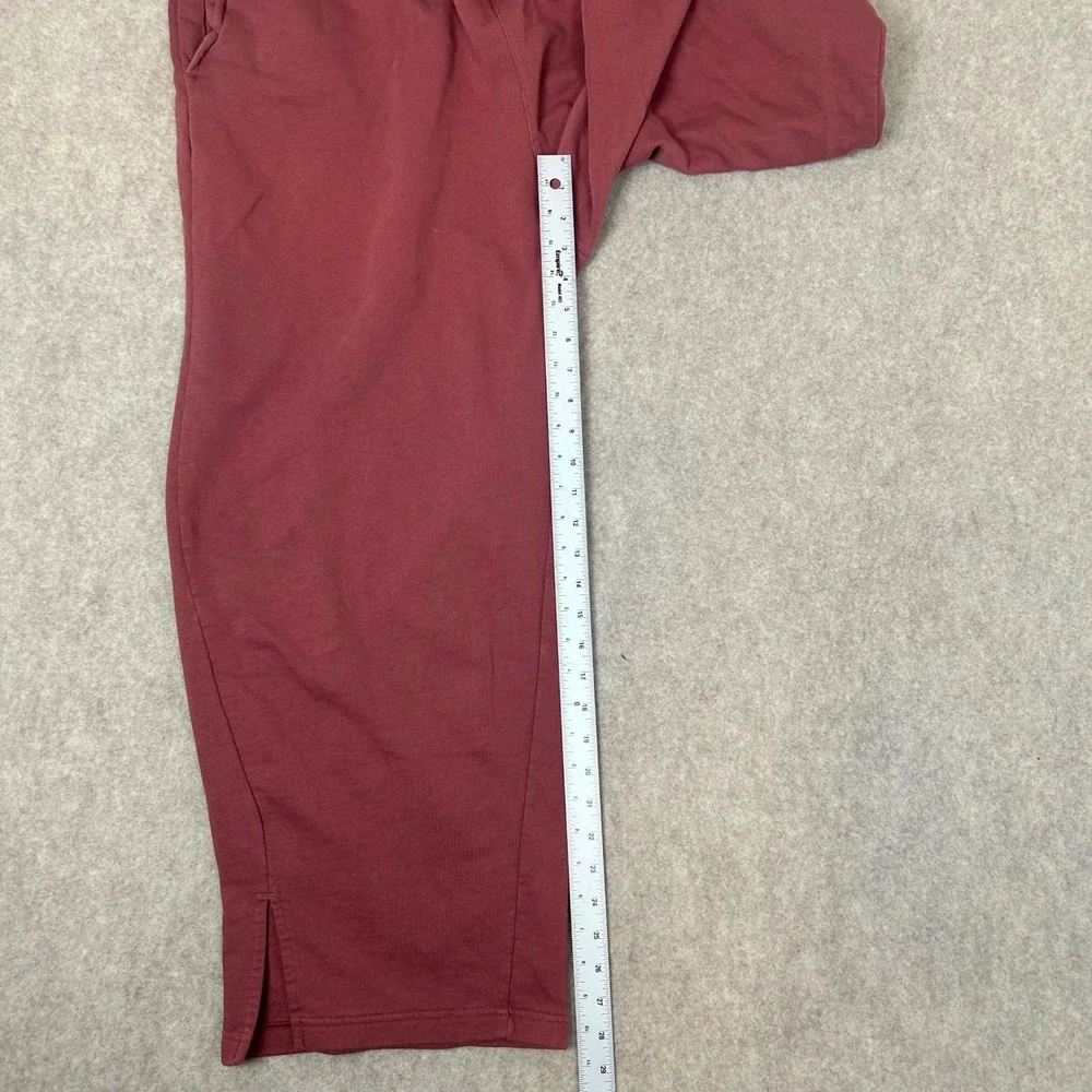 Reebok Sweatpants Men 1X Maroon Red Fleece Crop Side Slit Athletic
